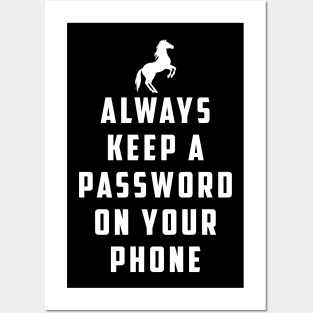 Always keep a password on your phone: Horse Video Orange Shirt Posters and Art